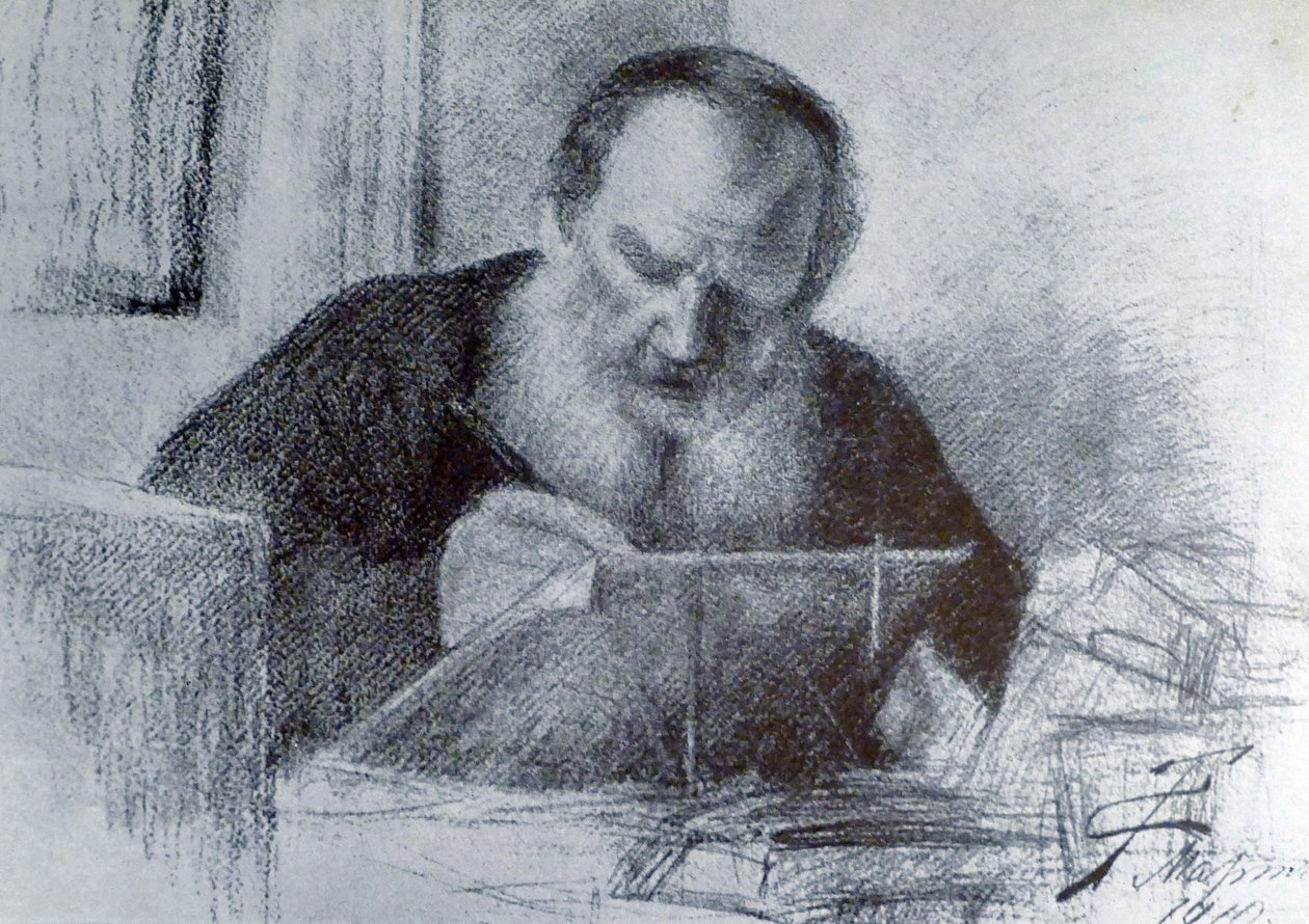 Hrabě Lev Tolstoj (9. září 1828 - 20. listopadu 1910) od Unbekannter Künstler