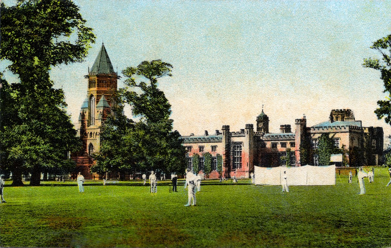 Kriketový zápas na Rugby School, asi 1908 od Unbekannter Künstler