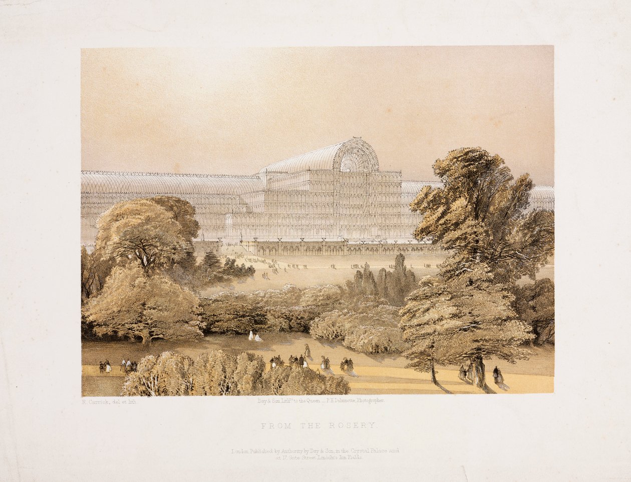 Crystal Palace, Post-Velká výstava Crystal Palace from the Rosery, c 1855 od Unbekannter Künstler