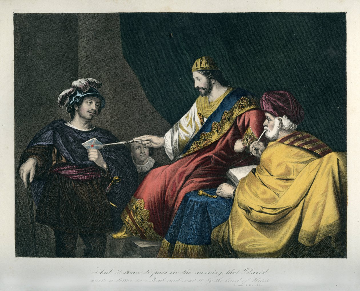 David předává Urijášovi dopis - Bible od Unbekannter Künstler