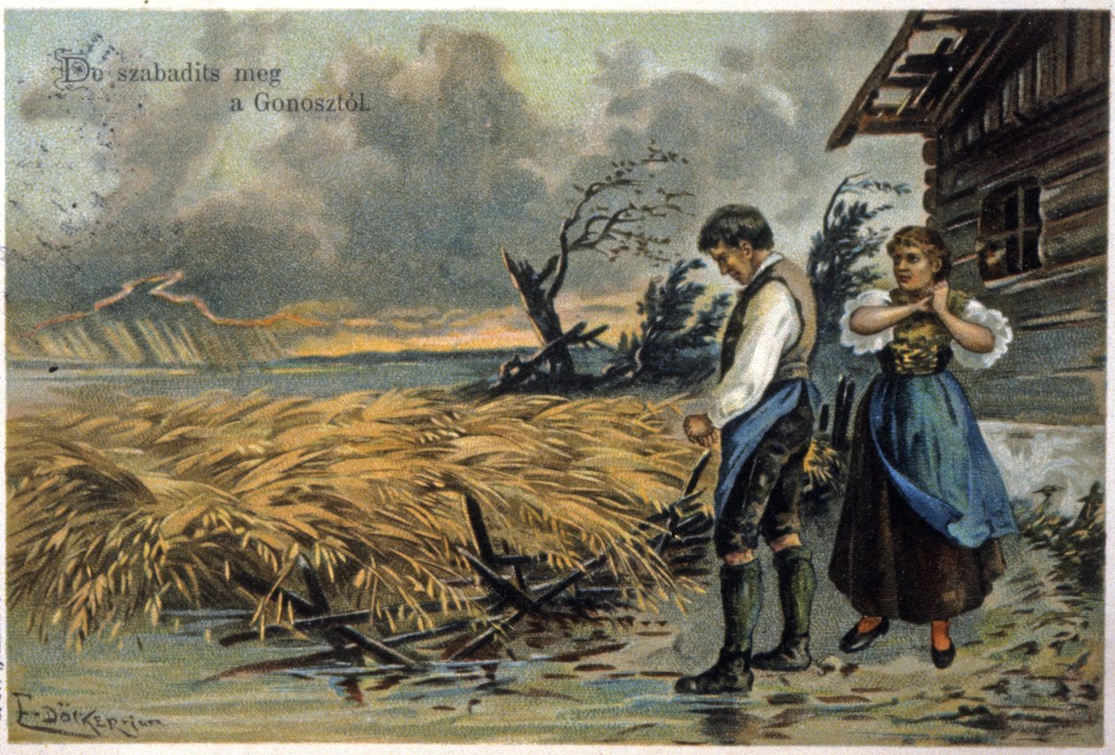 Vysvoboď nás od zla. Rolníci po bouři. kolem roku 1900 (ilustrace) od Unbekannter Künstler