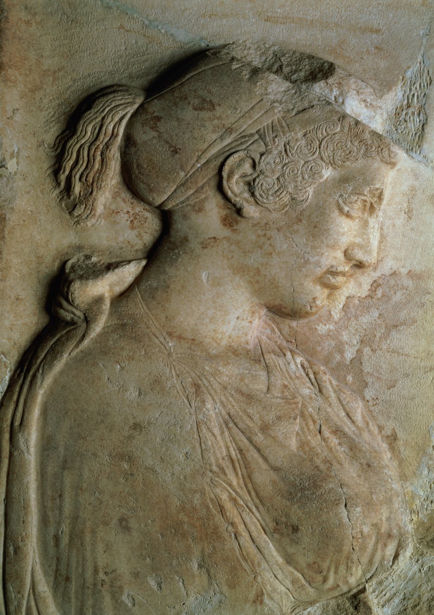 Detail ze stély Philis, z Thasosu, cca 5. století před naším letopočtem (mramor) od Unbekannt