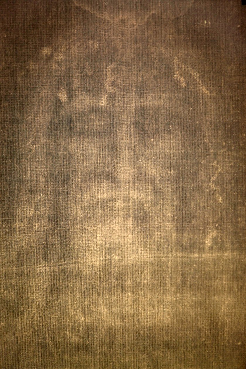 Detail turínského plátna (saint suaire) v kostele Chiesa della SS Annunziata, Turín, Itálie od Unbekannt