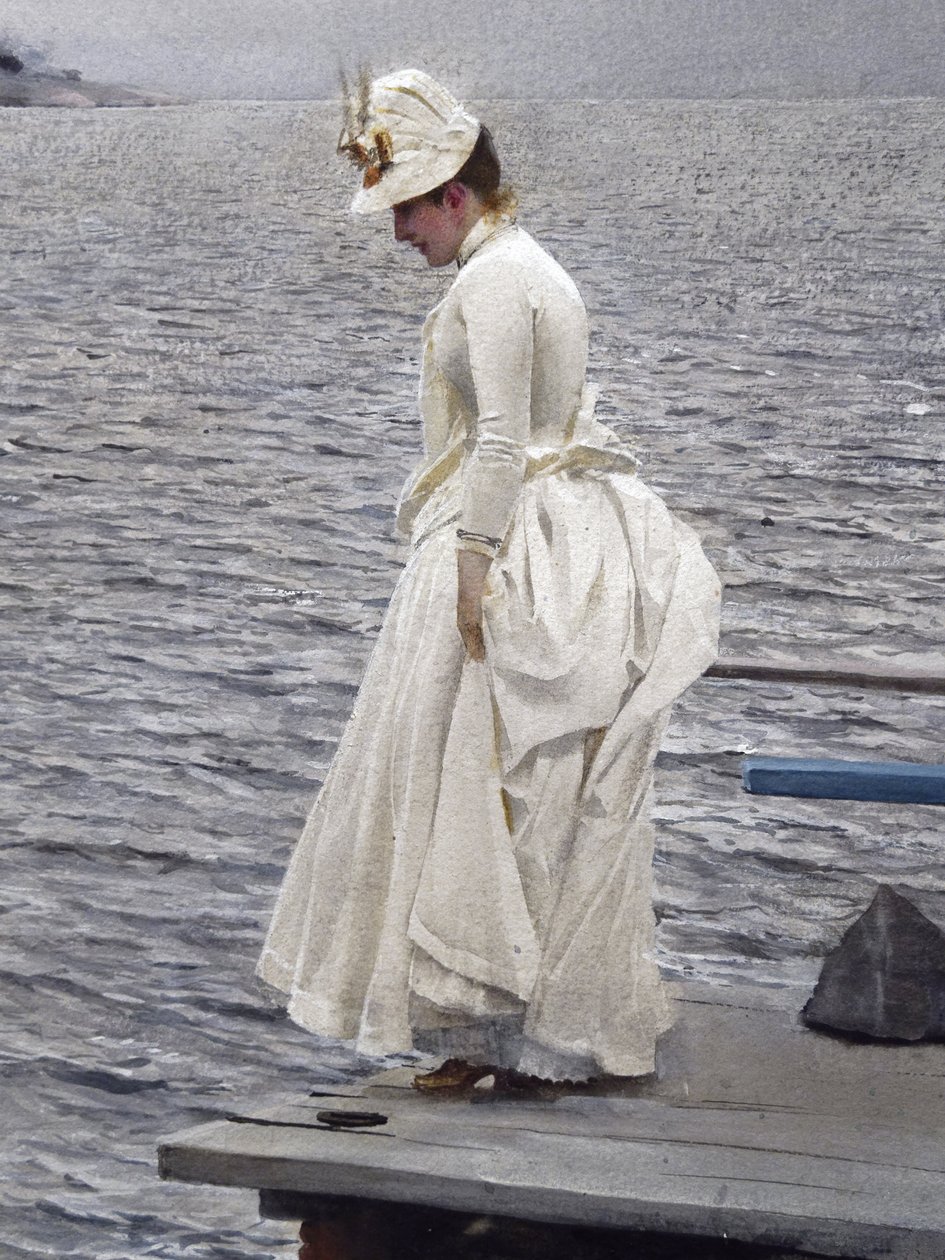 Detail: Letní prázdniny (1886, akvarel na papíře). Stockholm, soukromá sbírka. Anders Zorn (1860-1920) od Unbekannter Künstler