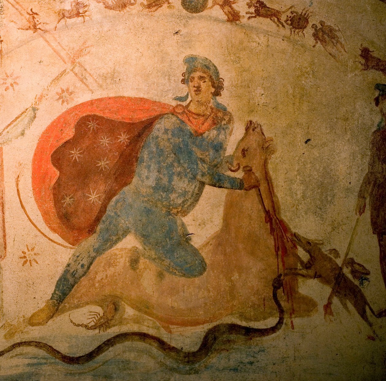 Detail fresky v Mithraeu (foto) od Unbekannter Künstler