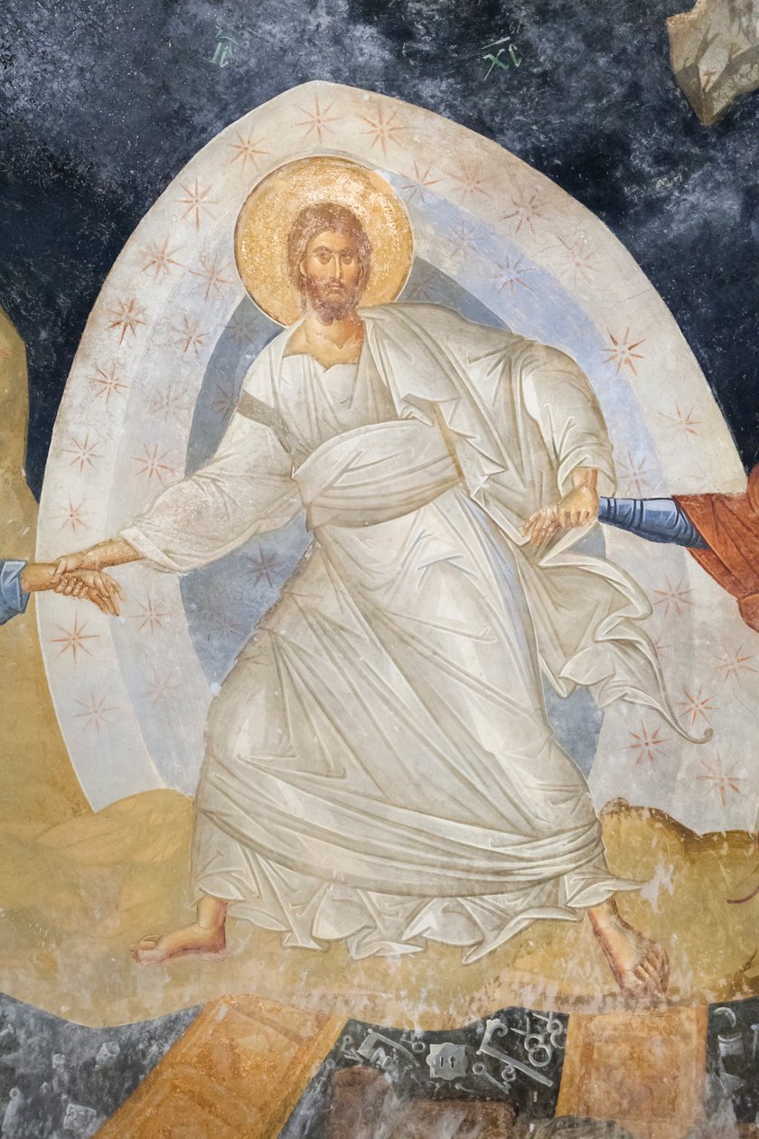 Detail fresky Anastasis, kostel sv. Spasitele v Chora, Parekklesion od Unbekannter Künstler
