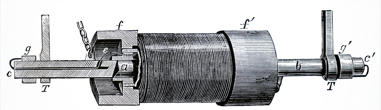Diagram zobrazující elektromagnet. od Unbekannt