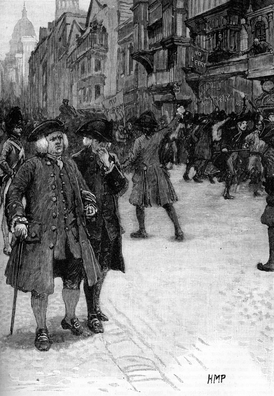 Doktor Samuel Johnson sleduje Gordonovy nepokoje od Unbekannter Künstler