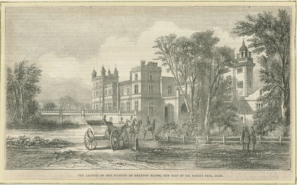 Drayton Bassett - "Drayton Manor": dřevoryt, a [?19. století] od Unbekannt