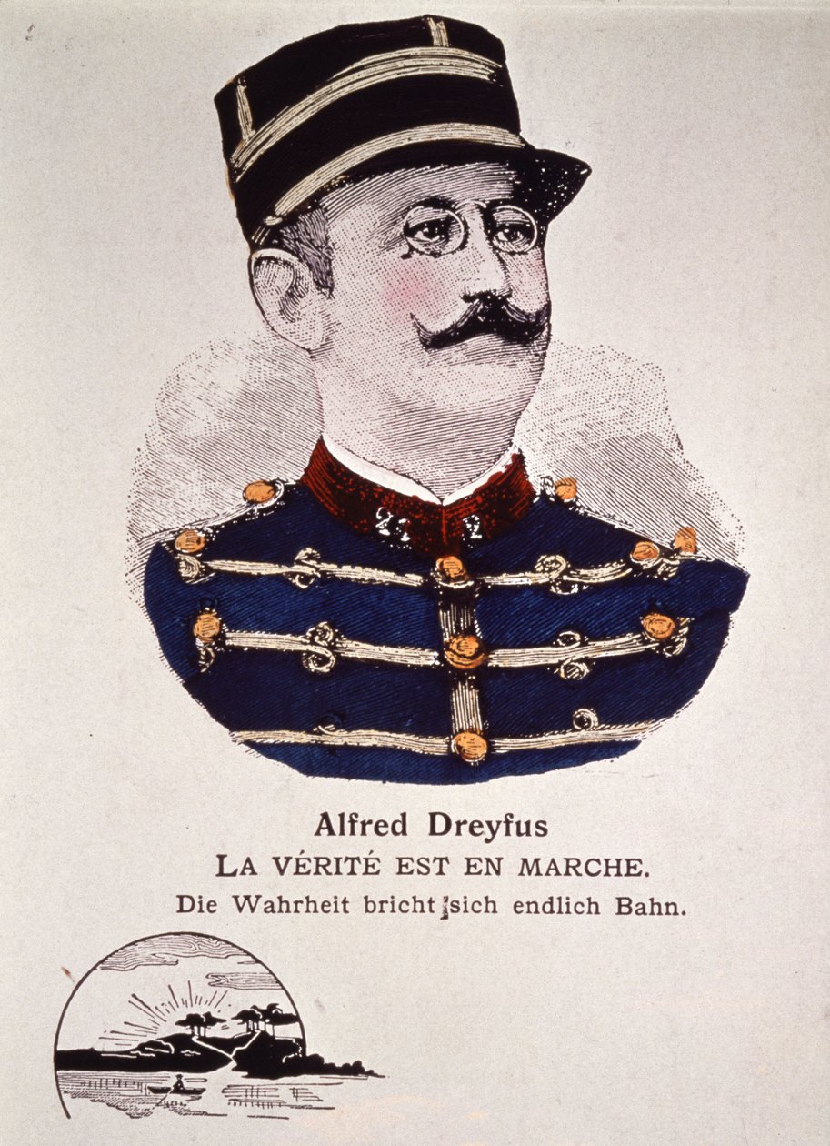 Dreyfusova aféra : pravda běží, počátek 20. století (rytina) od Unbekannter Künstler