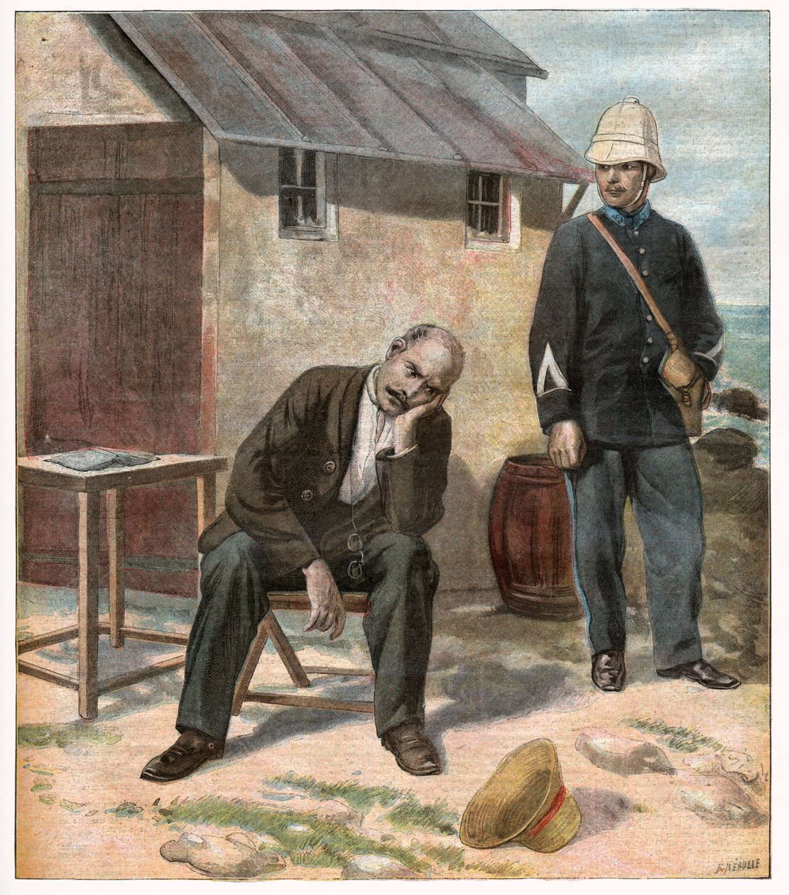 Dreyfusův případ. 1896 (rytina) od Unbekannter Künstler