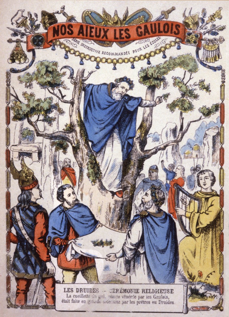 Druidové trhající jmelí, kolem roku 1900 (ilustrace) od Unbekannter Künstler