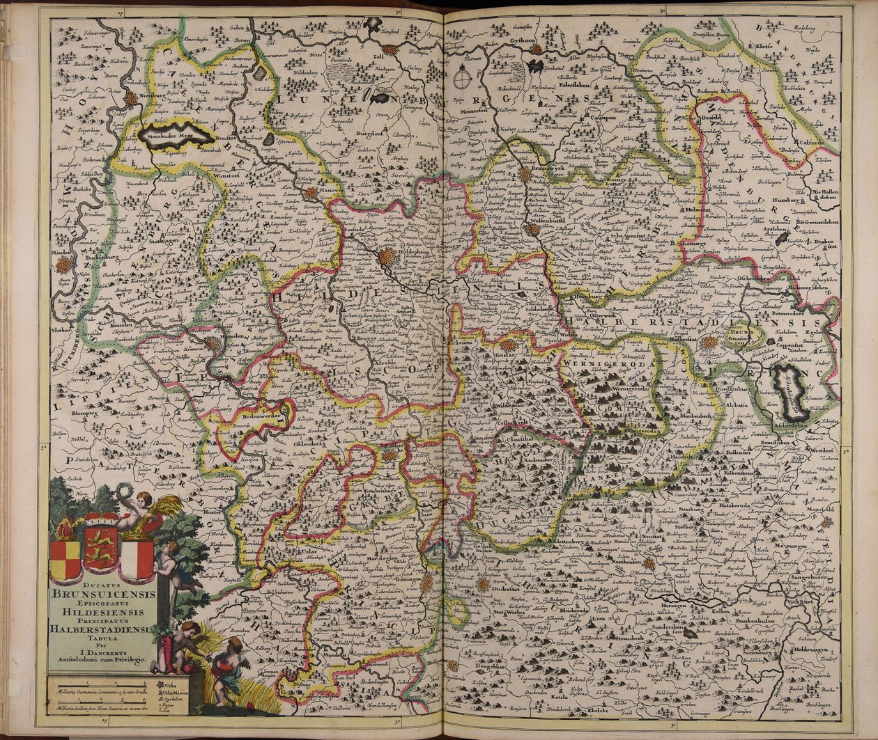Ducatus Brunsuicensis episcopatus Hildesiensis principatus Halberstadiensis tabula od Unbekannter Künstler