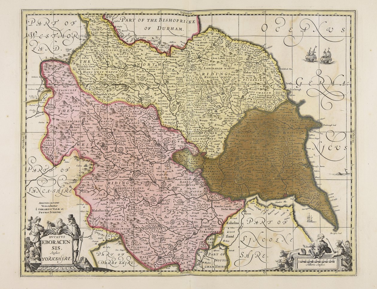 Ducatus Eboracensis anglice Yorkshire od Unbekannter Künstler
