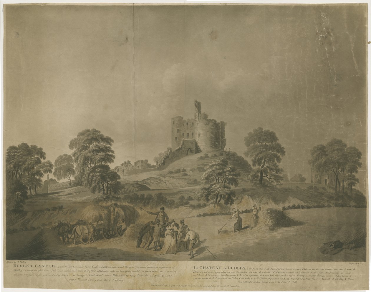 Dudley Castle: - The Keep: akvatinta s vyrytým popisem, nd [c 1793] od Unbekannt