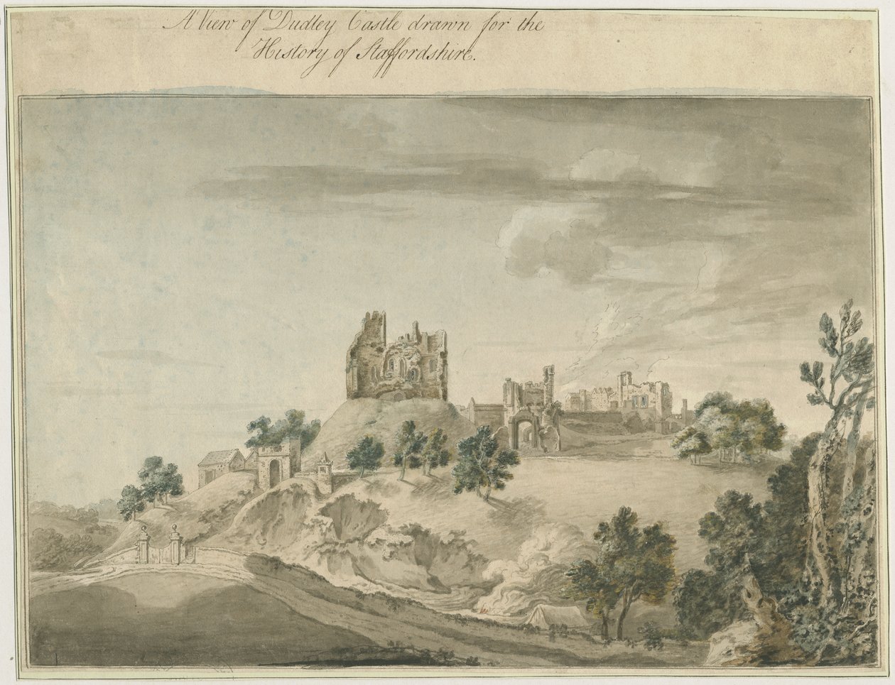 Dudley Castle: malba akvarelem a [? 18. století] od Unbekannt