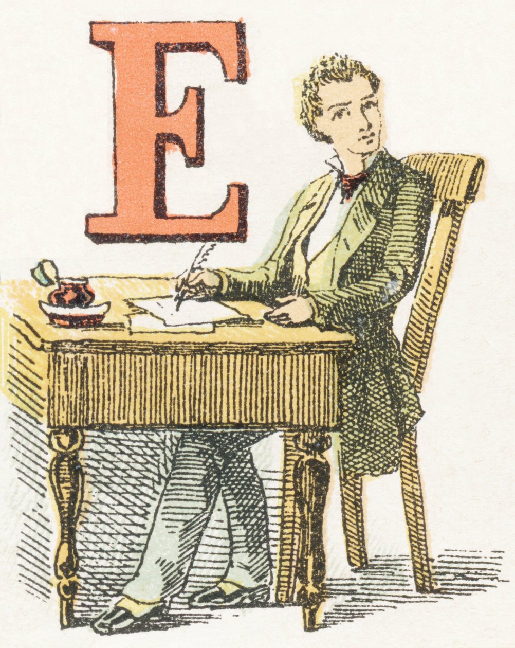E - Writer - Childish Alphabet, Editions Gordinne 1920 (rytina) od Unbekannt