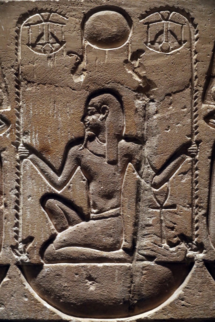 Egypt, Medamud, dveře chrámu Montu, detail 221-205 př.n.l. od Unbekannter Künstler