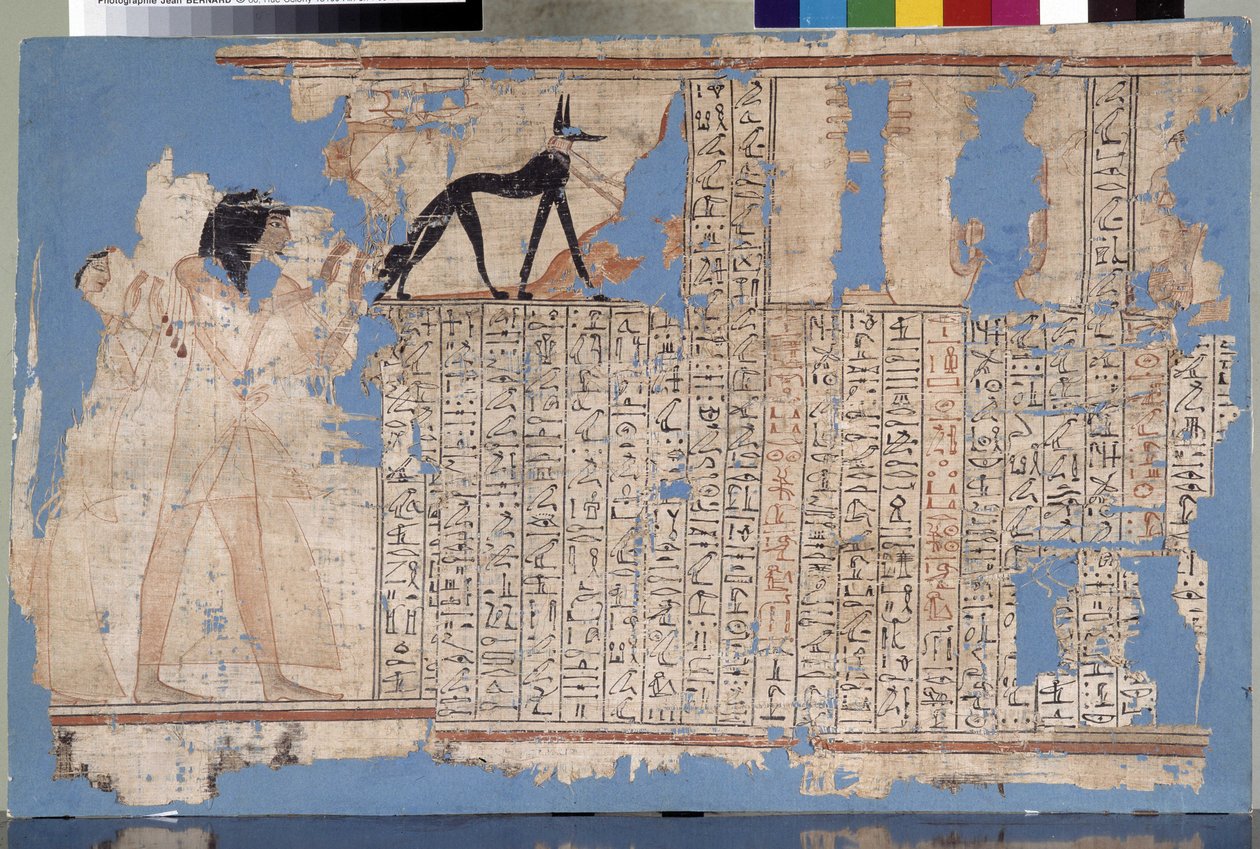 Egypt: Papyrus 19. dynastie jménem Praemheb. Středomořské archeologické muzeum, Marseille od Unbekannter Künstler