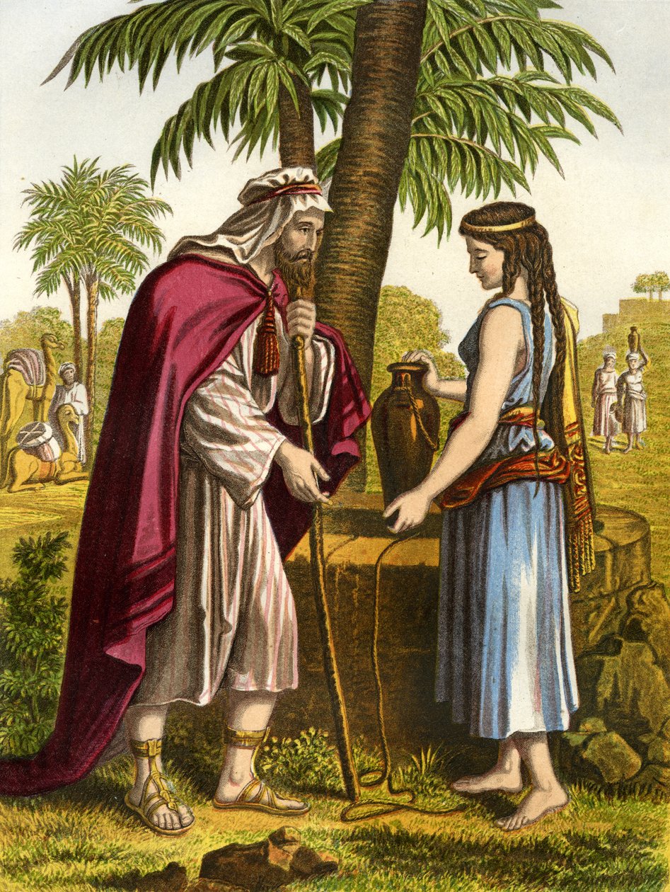 Eliezer a Rebeka / Rebeka, - Bible od Unbekannter Künstler