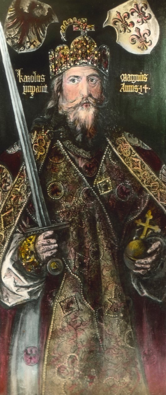 Císař Karel Veliký, post kolorovaný c. 1925 od Unbekannter Künstler