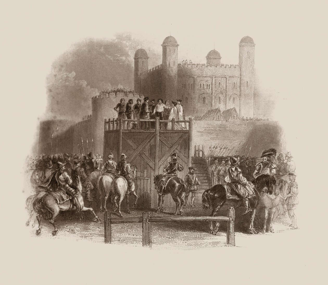 Poprava Johna Dudleyho v roce 1553 (rytina) od Unbekannter Künstler