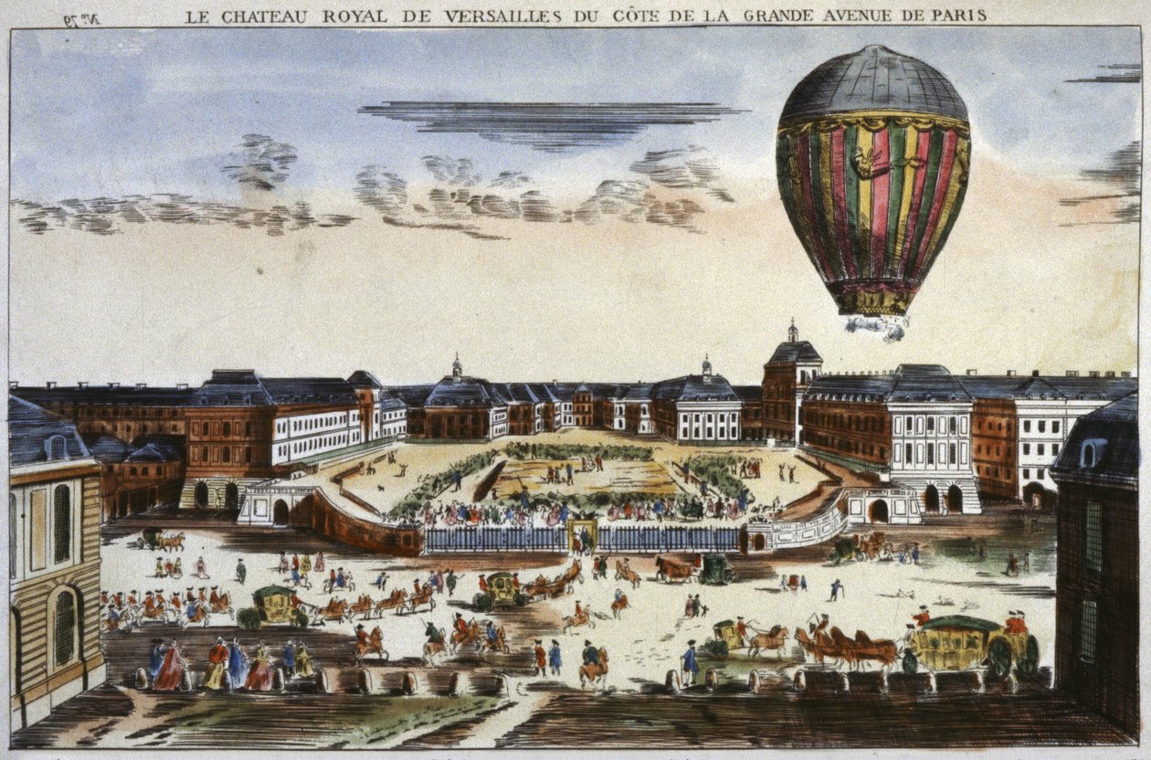 Experiment s horkovzdušným balonem ve Versailles od Unbekannter Künstler