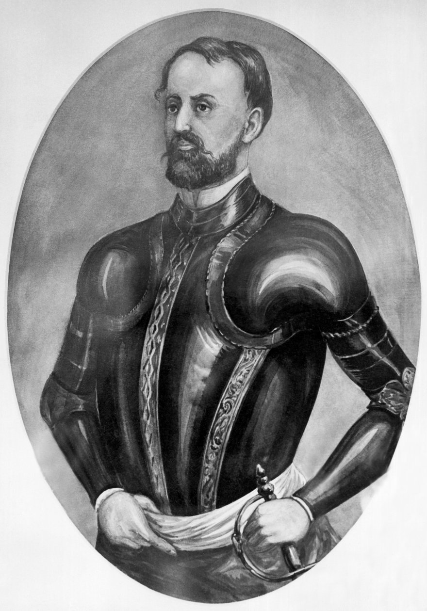 Explorer Hernando De Soto (rytina) od Unbekannt