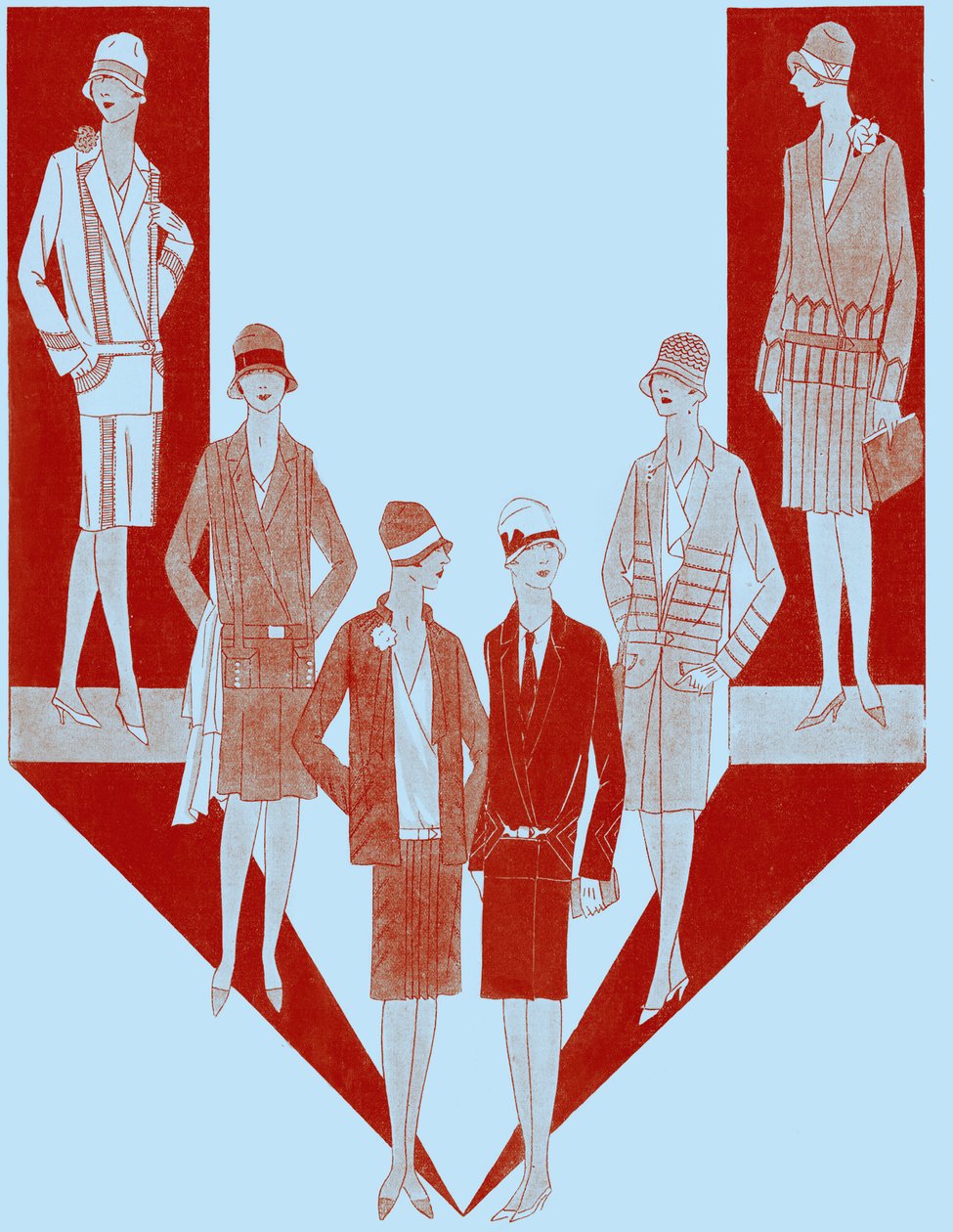 Dámské módní obleky , podzim 1927 od Unbekannter Künstler
