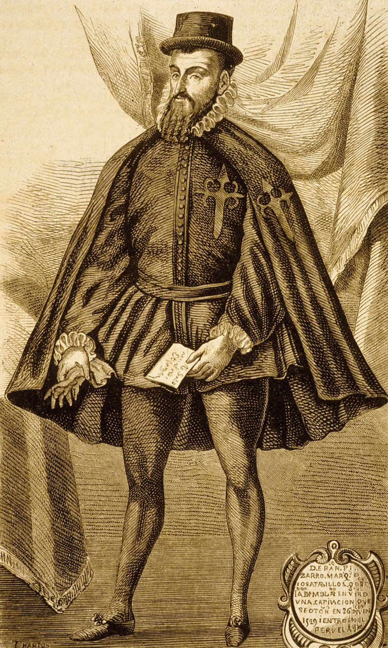 Francisco Pizarro (rytina) od Unbekannter Künstler