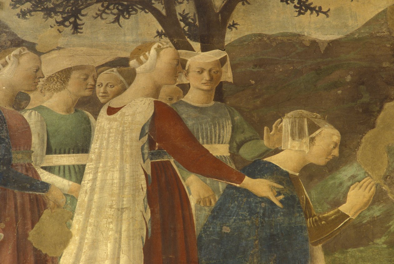 Fresco, bazilika San Francesco, Arezzo, Toskánsko, Itálie od Unbekannter Künstler