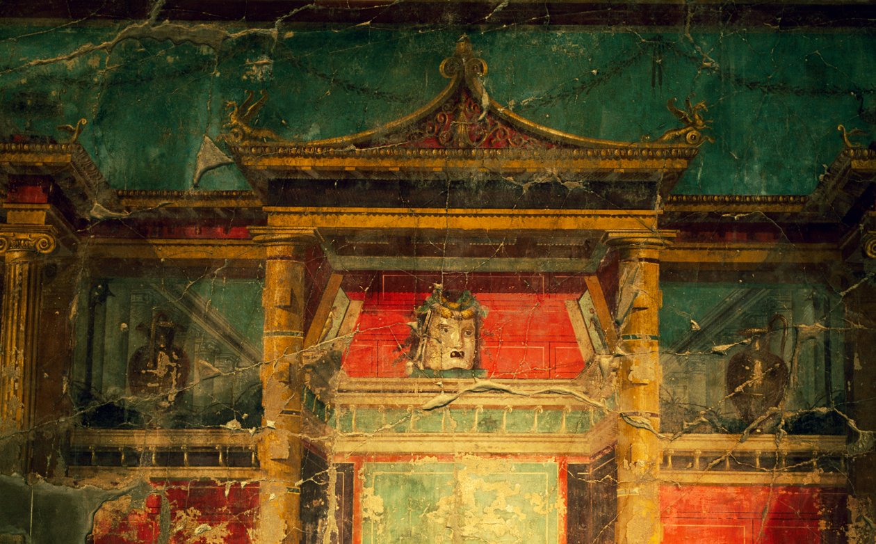 Freska v salonu, Villa Poppaea, archeologická oblast Oplonti, Torre Annunziata (Seznam světového dědictví UNESCO od Benjamin Baud
