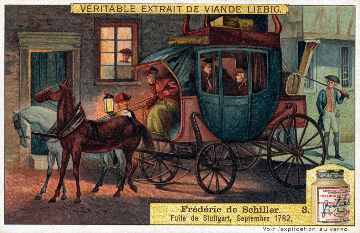Friedrich Schiller - let ze Stuttgartu, září 1782 (chromo) od Unbekannter Künstler