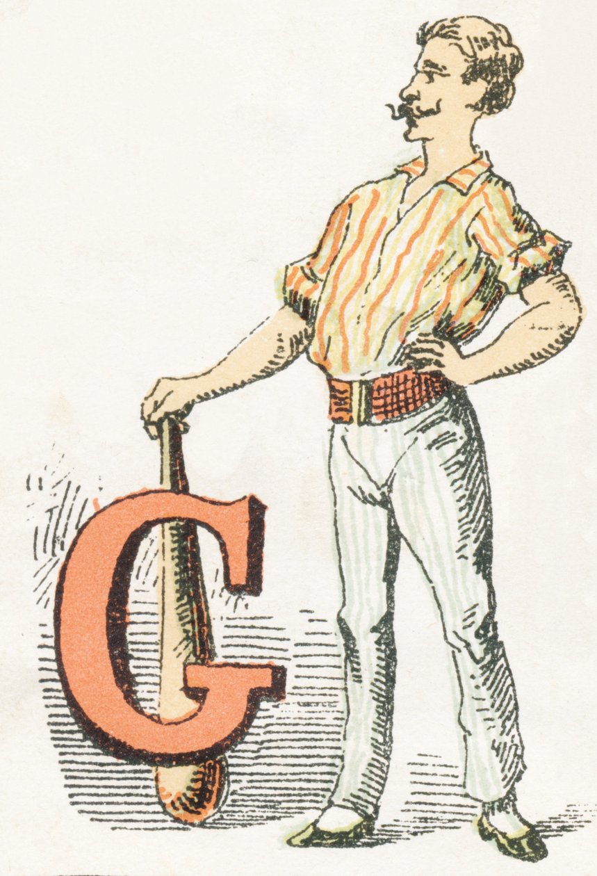 G - Gymnast - Childish Alphabet, Editions Gordinne 1920 (rytina) od Unbekannt