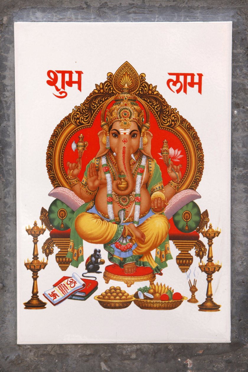 Obrázek Ganesh na keramické dlaždici, Rishikesh, Indie od Unbekannt