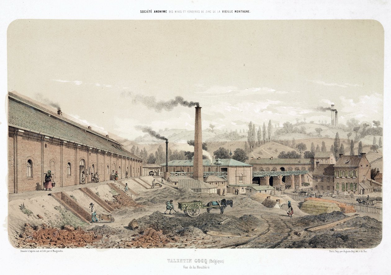 General Industrial Scenes Coalmine ve Valentin Cocq, Belgie od Unbekannt