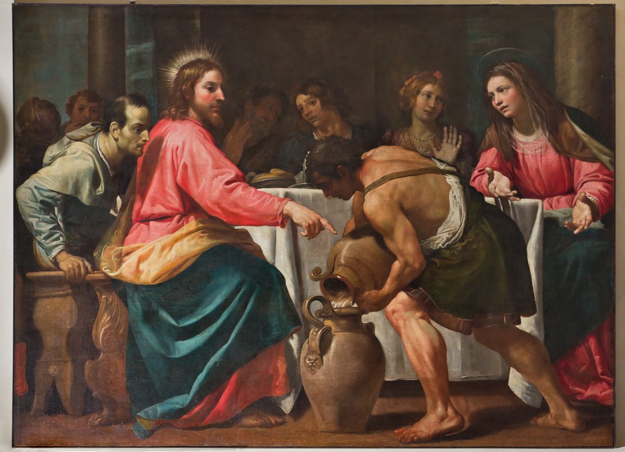 Janov, Duomo (katedrála svatého Vavřince), uvnitř, Baptisterium (dříve kostel svatého Jana Starého): "Svatba v Káně", Domenico Fiasella od Unbekannter Künstler