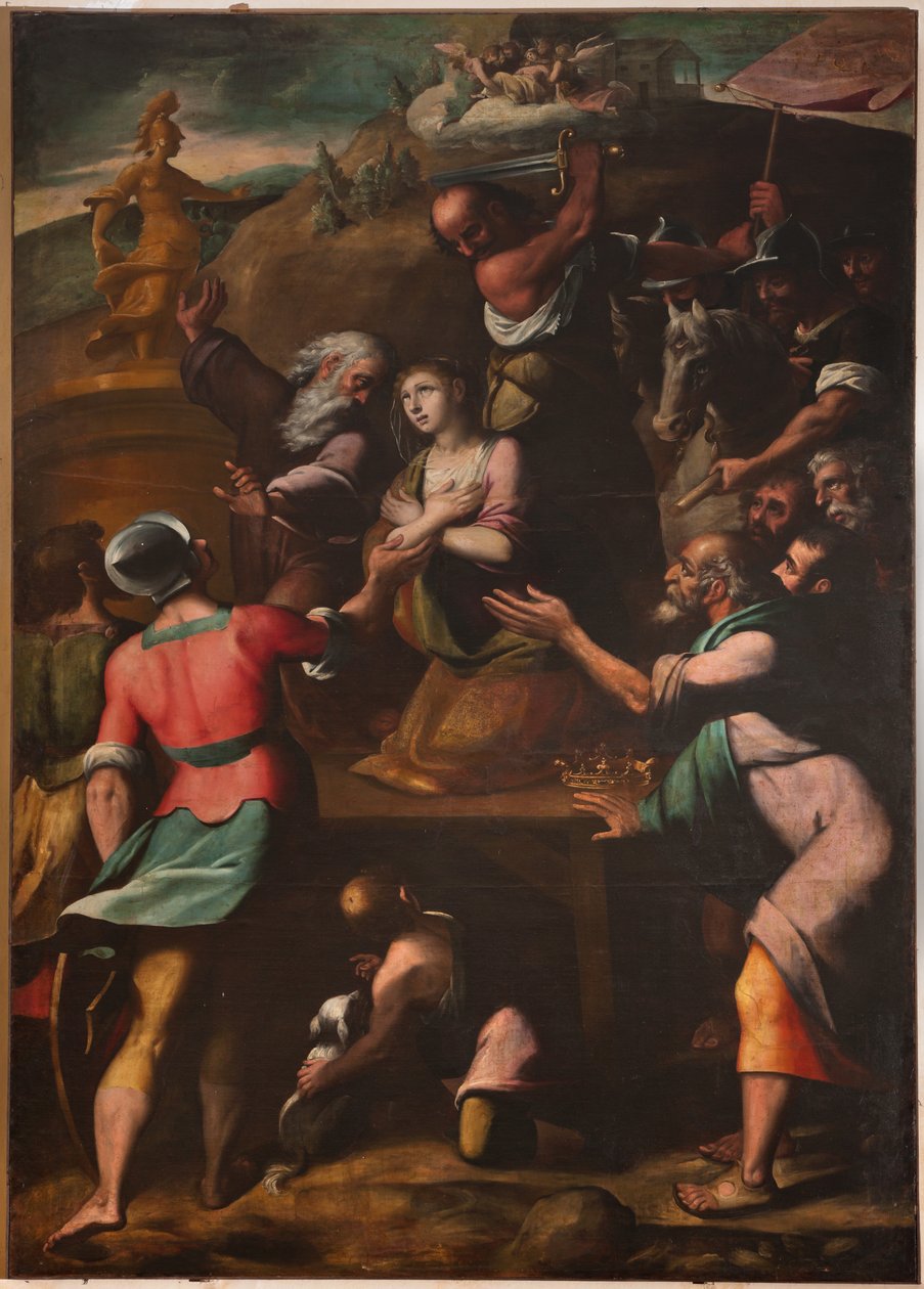 Janov, Duomo (katedrála svatého Vavřince), uvnitř, Baptisterium (dříve kostel svatého Jana Starého): "Mučednictví svaté Kateřiny", od Cesare a Alessandra Semina od Unbekannter Künstler