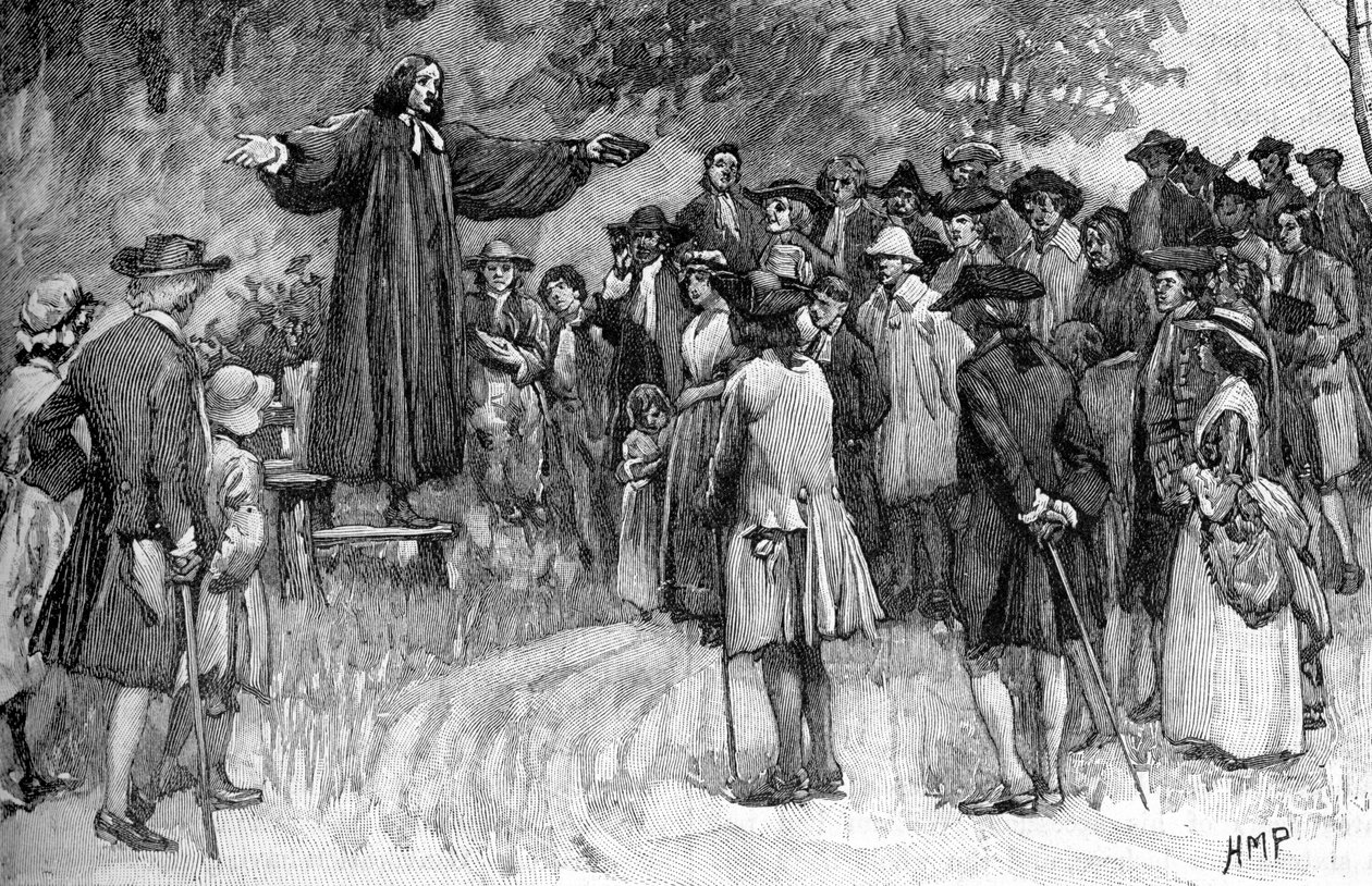 George Whitefield káže v koloniích od Unbekannter Künstler