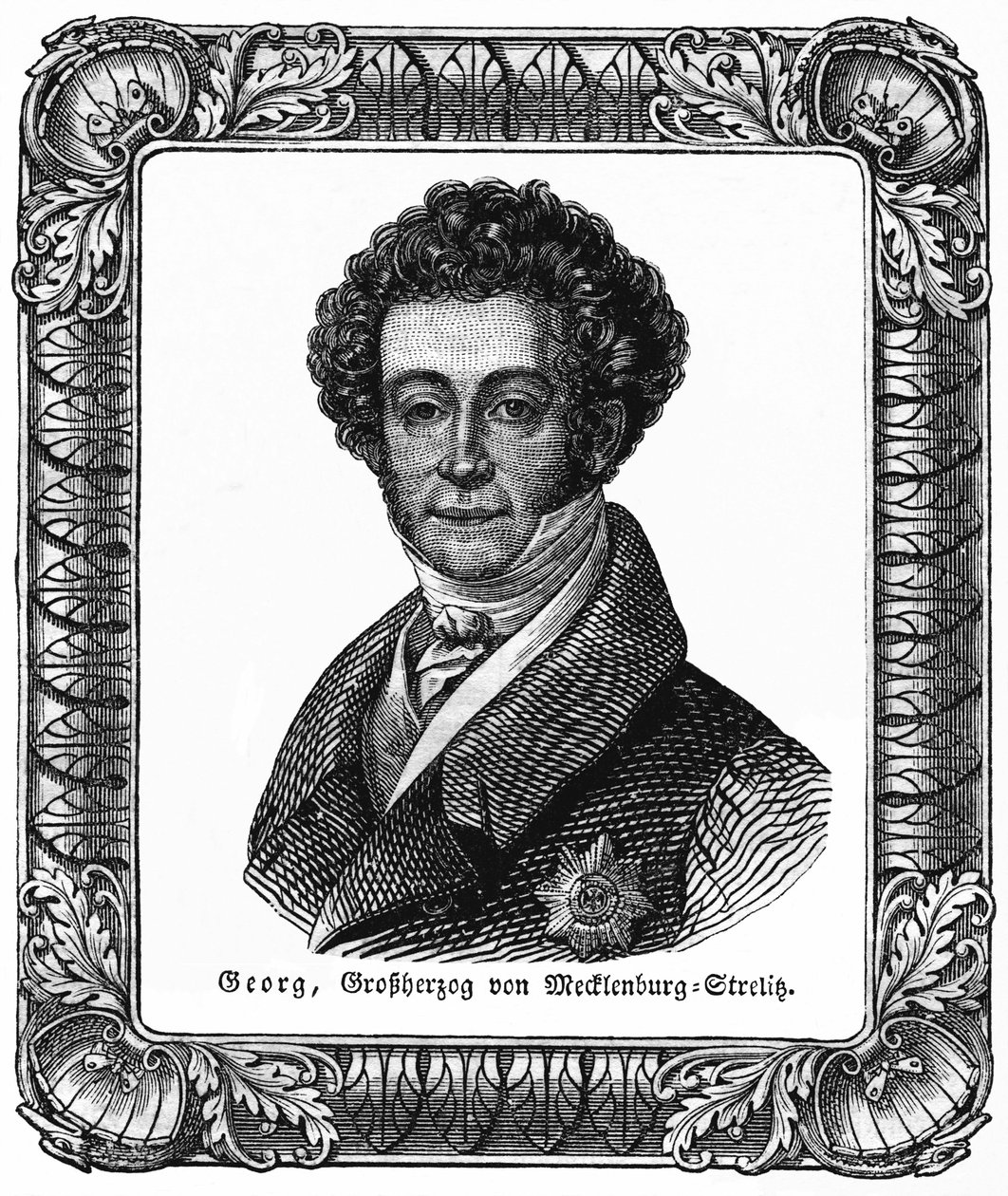 Georges de Mecklembourg Strelitz (1779-1860) - Jiří, velkovévoda meklenbursko-střelický, ilustrace z: " Das Pfennig Magazin " , č. 223, 8. července 1837 od Unbekannter Künstler