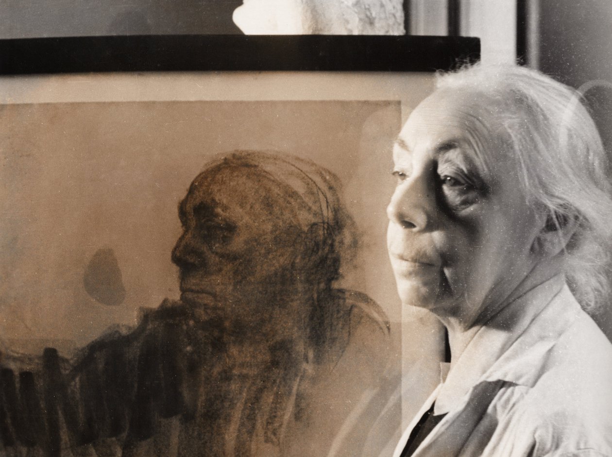 Německý malíř, grafik a sochař Kaethe Kollwitz, Německo kolem roku 1940 (čb foto) od Unbekannter Künstler