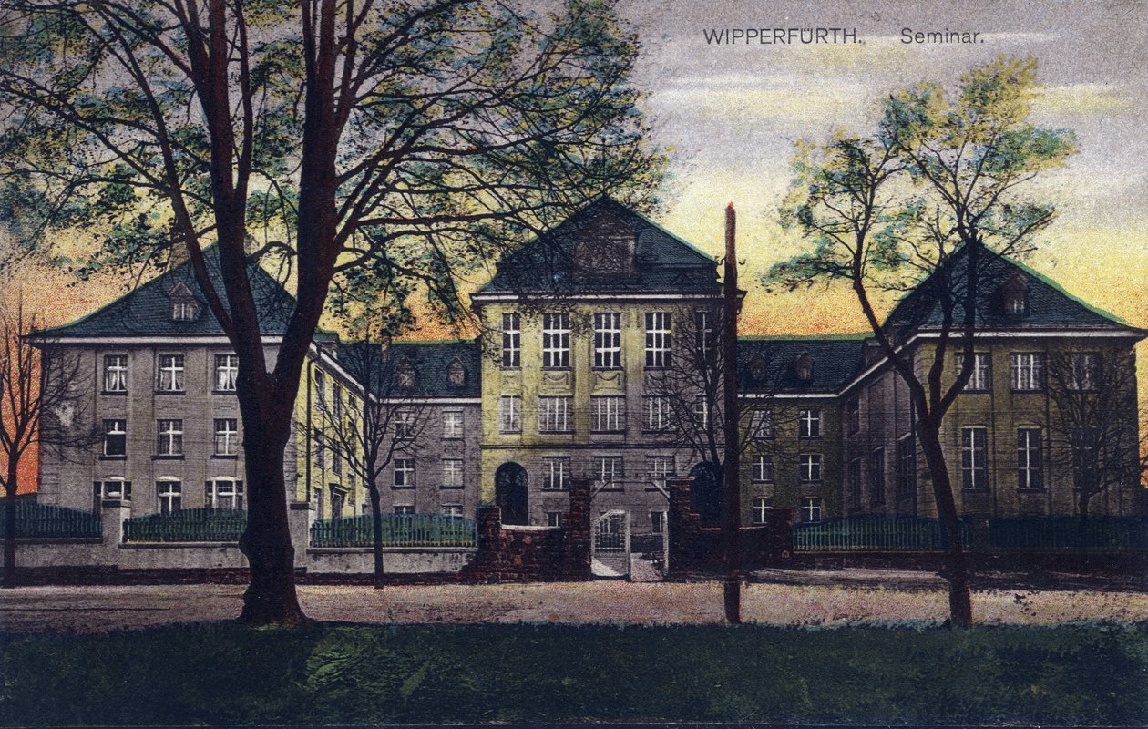 Německo, Wipperfurth: vnější pohled na „Altes Seminar“ postavený v letech 1910-1911 - Pohlednice 20. století od Unbekannt