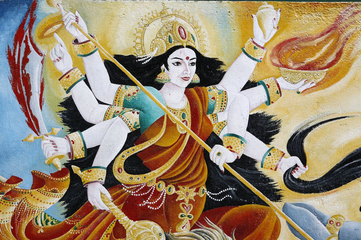 Bohyně Durga porážející zlo, Kathmandu, Nepál od Unbekannt