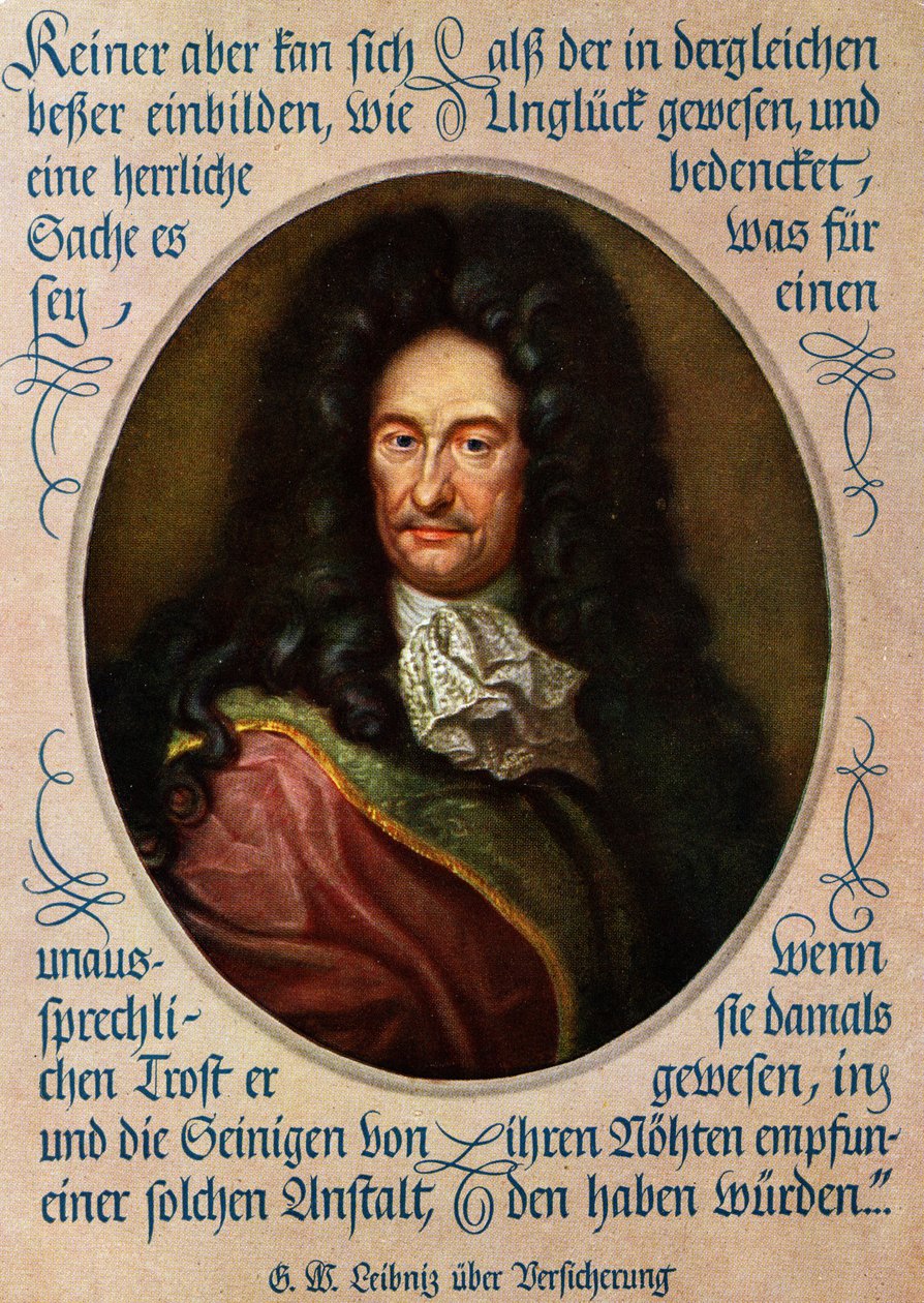 Gottfried Wilhelm Leibniz portrét německého filozofa (tisk) od Unbekannter Künstler