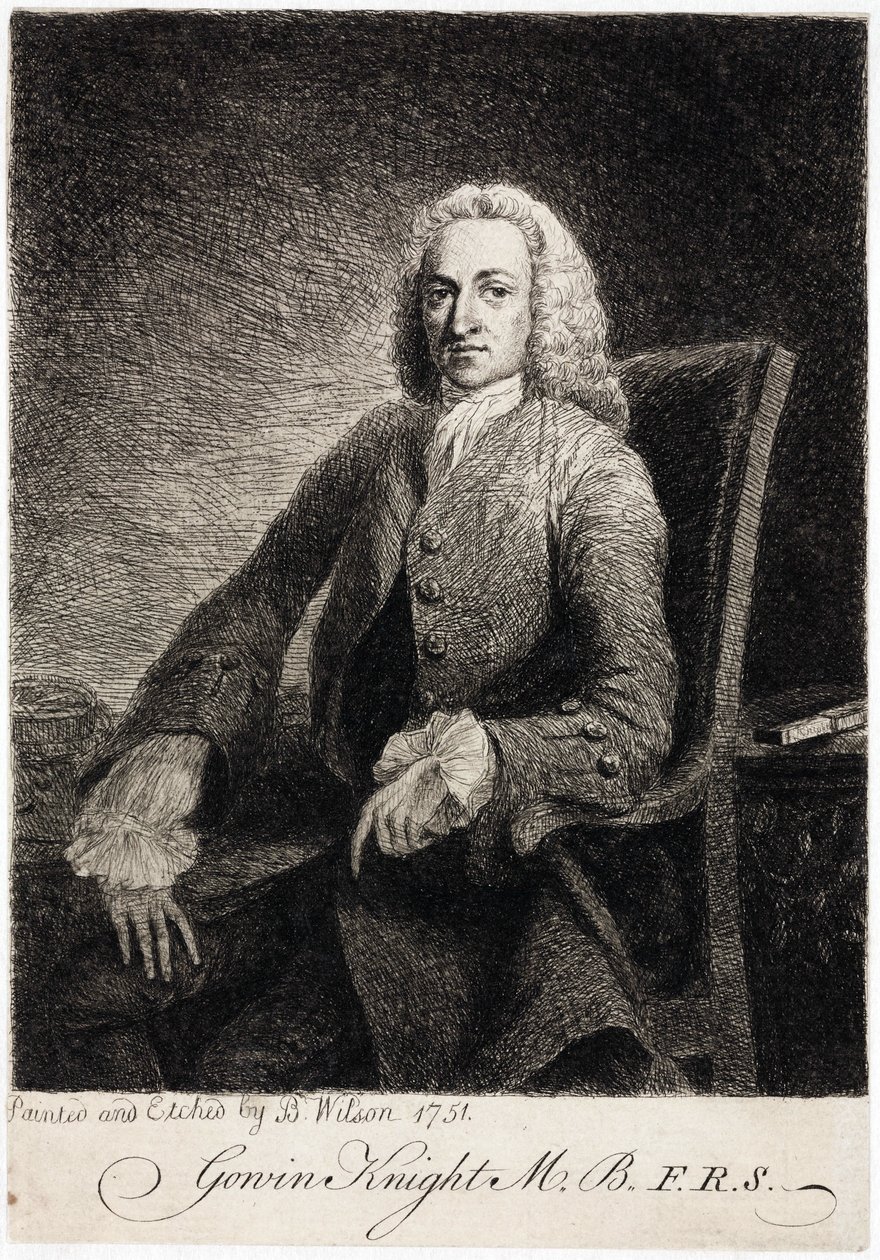 Gowin Knight, vědec, c 1751 od Unbekannt