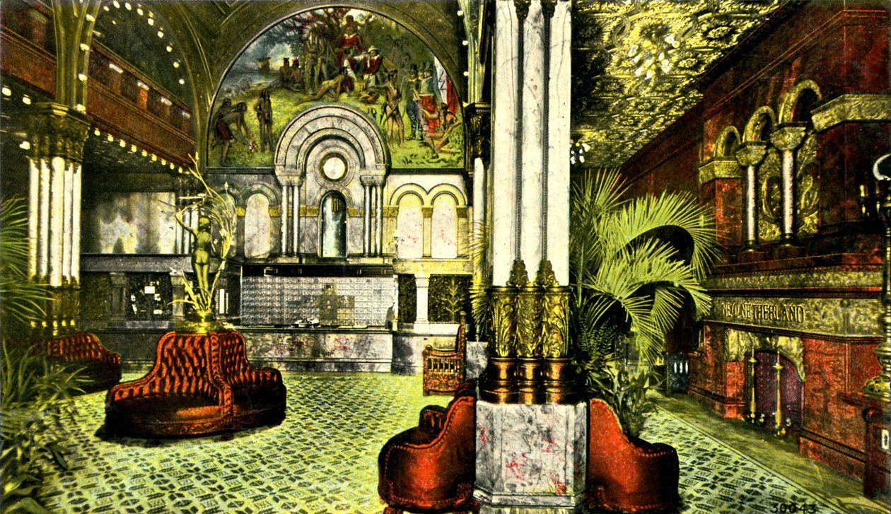 Grand Foyer, Hotel Netherland, New York City, USA od Unbekannter Künstler