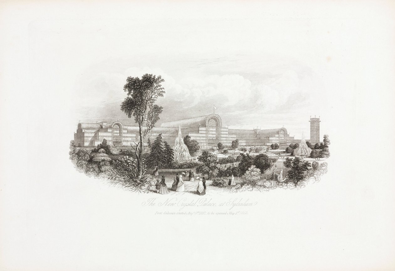 Velká výstava 1851 „Nový křišťálový palác v Sydenhamu“ od Unbekannter Künstler
