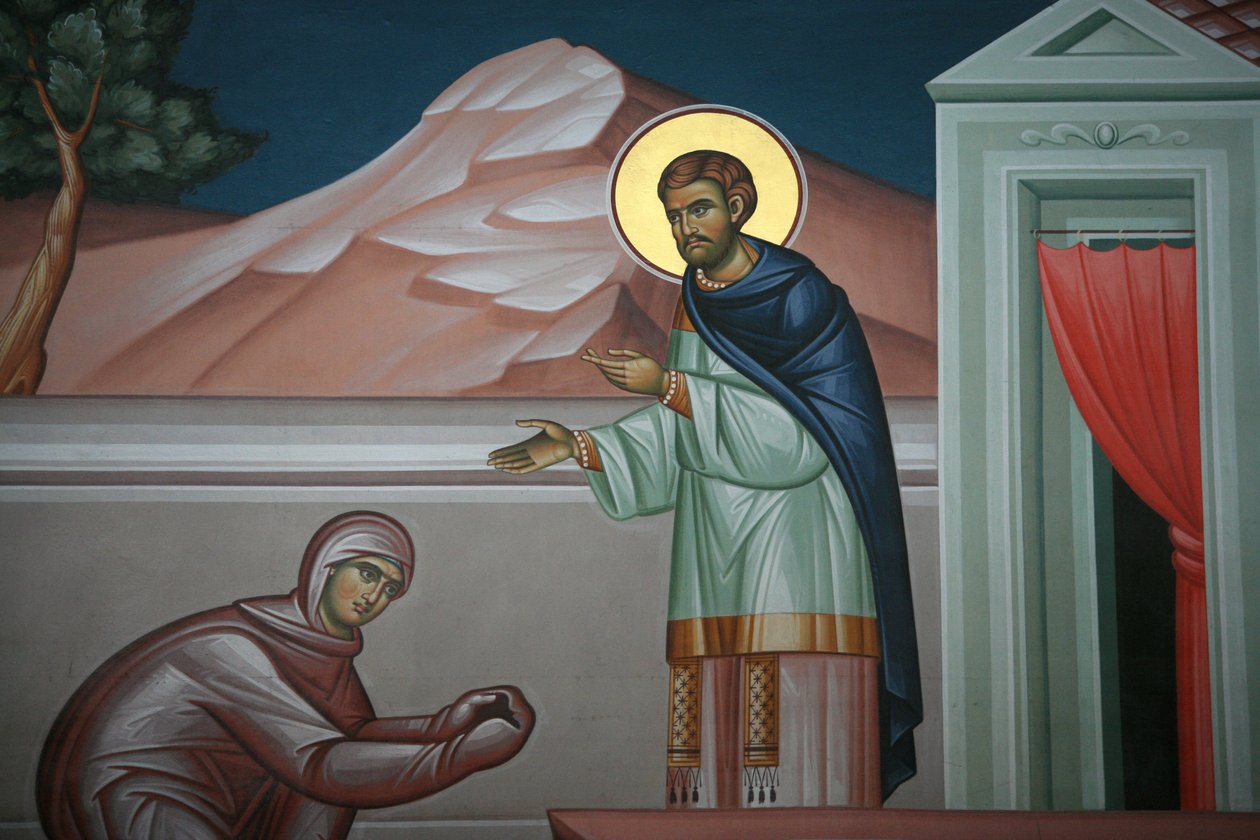 Řecká ortodoxní ikona znázorňující Krista zjevujícího se před Marií Magdalenou Thessalonique Grece od Unbekannt