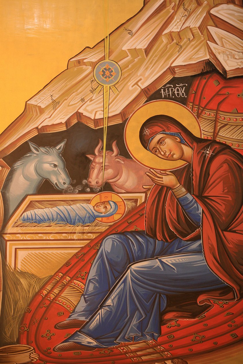 Řecká ortodoxní ikona znázorňující Kristovo narození Thessalonique Grece od Unbekannt