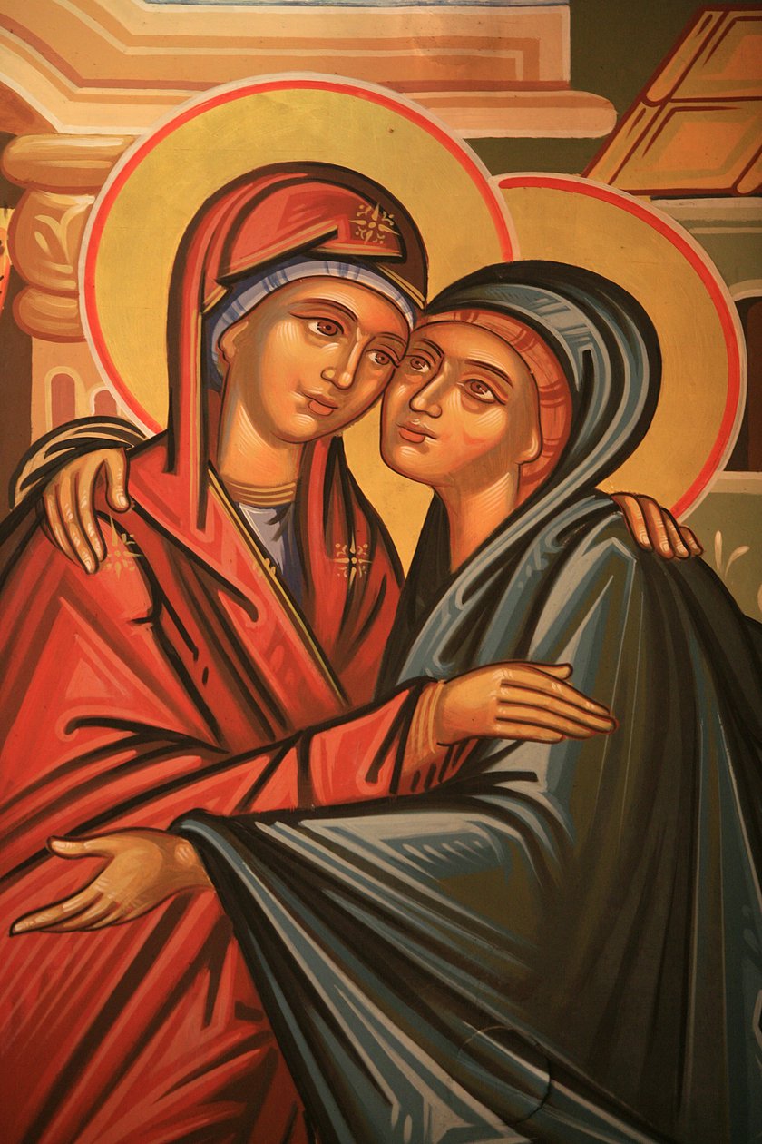 Řecká ortodoxní ikona zobrazující Navštívení Soluně Řecko od Unbekannt